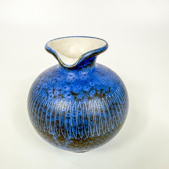 Thoms Keramik West Germany Blue Speckled Glaze Pitcher 120/9 - Picture 4 of 7
